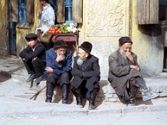 08 Kashgar Old City Street Scene 1993 Old Men Talking.jpg